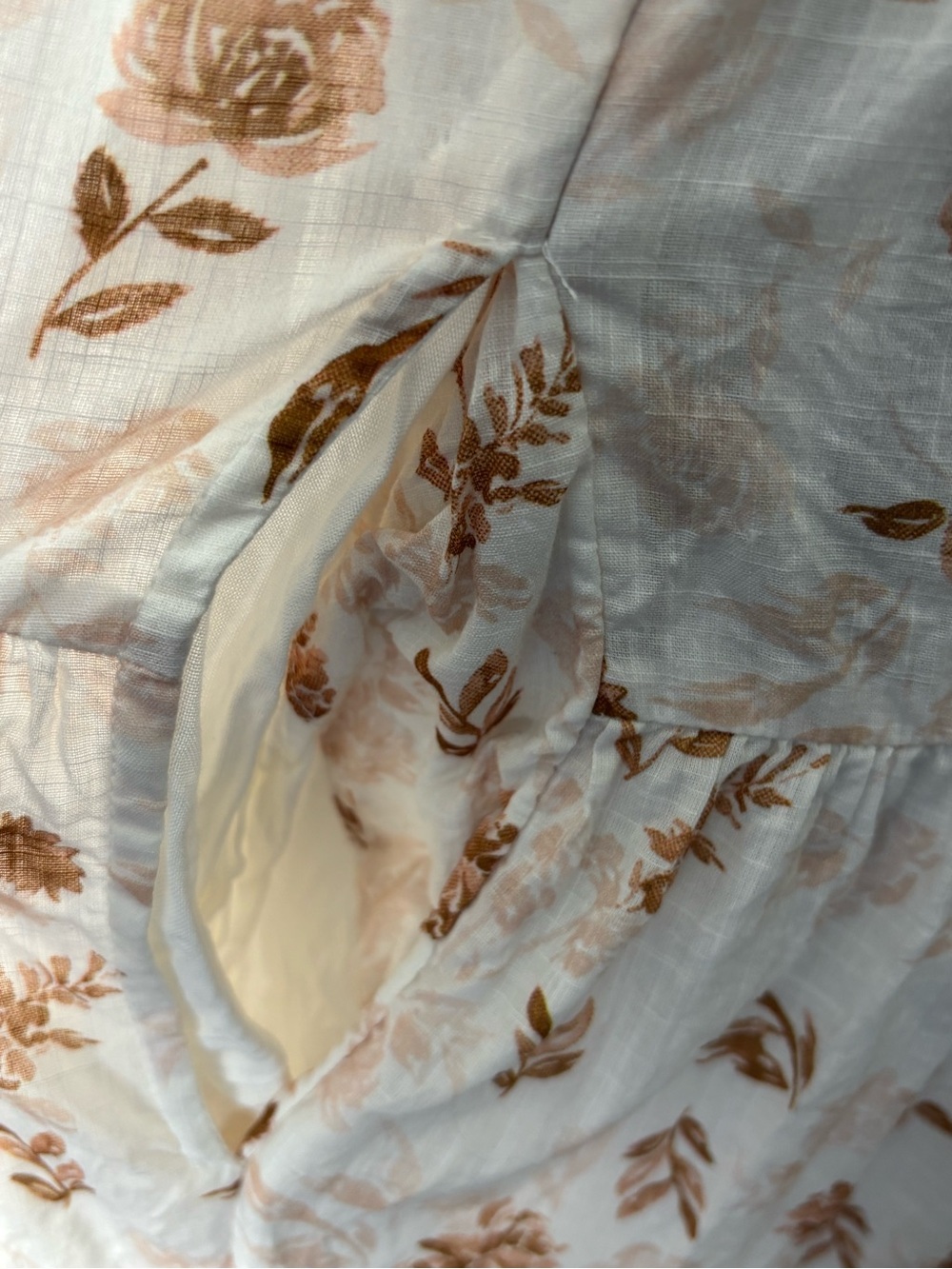Anthropologie Rosie Cottage Core Cream Cotton Maxi Dress Floral Print Medium - Picture 10 of 17